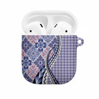 Aloha Vintage Palaka Floral Hawaiian Quilt AirPods Case Poni Motif LT9 Purple - Polynesian Pride