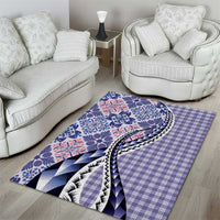 Aloha Vintage Palaka Floral Hawaiian Quilt Area Rug Poni Motif - Polynesian Pride