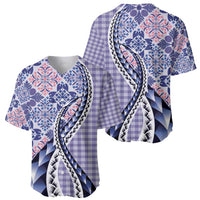 Aloha Vintage Palaka Floral Hawaiian Quilt Baseball Jersey Poni Motif LT9 - Polynesian Pride