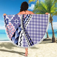 Aloha Vintage Palaka Floral Hawaiian Quilt Beach Blanket Poni Motif - Polynesian Pride