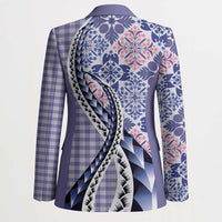 Aloha Vintage Palaka Floral Hawaiian Quilt Blazer Poni Motif - Polynesian Pride