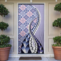 Aloha Vintage Palaka Floral Hawaiian Quilt Door Cover Poni Motif - Polynesian Pride