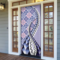 Aloha Vintage Palaka Floral Hawaiian Quilt Door Cover Poni Motif - Polynesian Pride