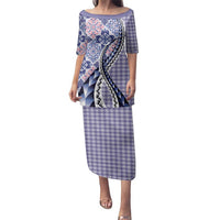 Aloha Vintage Palaka Floral Hawaiian Quilt Family Matching Puletasi and Hawaiian Shirt Poni Motif - Polynesian Pride