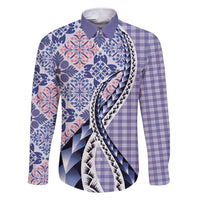 Aloha Vintage Palaka Floral Hawaiian Quilt Family Matching Short Sleeve Bodycon Dress and Hawaiian Shirt Poni Motif - Polynesian Pride