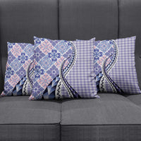 Aloha Vintage Palaka Floral Hawaiian Quilt Pillow Cover Poni Motif - Polynesian Pride