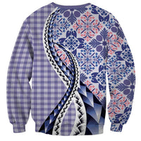 Aloha Vintage Palaka Floral Hawaiian Quilt Sweatshirt Poni Motif LT9 - Polynesian Pride