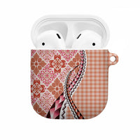 Aloha Vintage Palaka Floral Hawaiian Quilt AirPods Case Ulaula Motif LT9 Red - Polynesian Pride