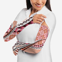 Aloha Vintage Palaka Floral Hawaiian Quilt Arm Sleeves Ulaula Motif - Polynesian Pride