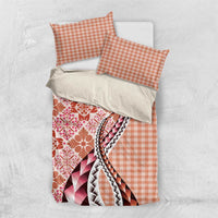 Aloha Vintage Palaka Floral Hawaiian Quilt Bedding Set Ulaula Motif - Polynesian Pride