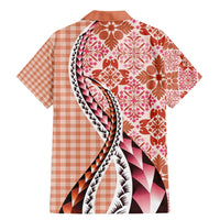 Aloha Vintage Palaka Floral Hawaiian Quilt Family Matching Mermaid Dress and Hawaiian Shirt Ulaula Motif - Polynesian Pride