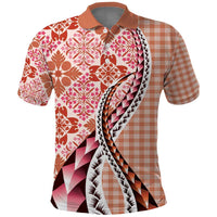 Aloha Vintage Palaka Floral Hawaiian Quilt Polo Shirt Ulaula Motif - Polynesian Pride