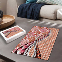 Aloha Vintage Palaka Floral Hawaiian Quilt Puzzle Ulaula Motif - Polynesian Pride