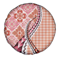 Aloha Vintage Palaka Floral Hawaiian Quilt Spare Tire Cover Ulaula Motif - Polynesian Pride