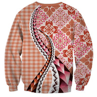 Aloha Vintage Palaka Floral Hawaiian Quilt Sweatshirt Ulaula Motif - Polynesian Pride