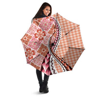 Aloha Vintage Palaka Floral Hawaiian Quilt Umbrella Ulaula Motif - Polynesian Pride