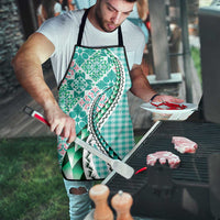 Aloha Vintage Palaka Floral Hawaiian Quilt Apron Polu Motif - Polynesian Pride