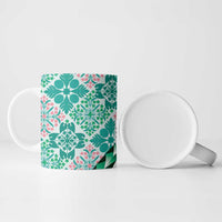 Aloha Vintage Palaka Floral Hawaiian Quilt Ceramic Mug Polu Motif - Polynesian Pride