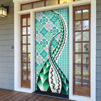 Aloha Vintage Palaka Floral Hawaiian Quilt Door Cover Polu Motif - Polynesian Pride