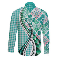 Aloha Vintage Palaka Floral Hawaiian Quilt Family Matching Tank Maxi Dress and Hawaiian Shirt Polu Motif - Polynesian Pride