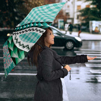 Aloha Vintage Palaka Floral Hawaiian Quilt Umbrella Polu Motif - Polynesian Pride