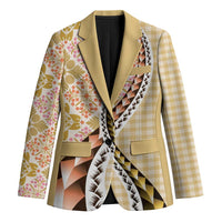 Aloha Vintage Palaka Floral Hawaiian Quilt Blazer Melemele Motif - Polynesian Pride