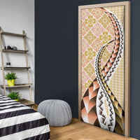 Aloha Vintage Palaka Floral Hawaiian Quilt Door Cover Melemele Motif - Polynesian Pride