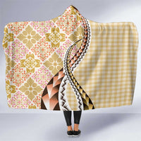 Aloha Vintage Palaka Floral Hawaiian Quilt Hooded Blanket Melemele Motif - Polynesian Pride