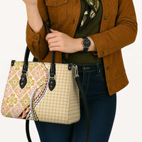 Aloha Vintage Palaka Floral Hawaiian Quilt Leather Bag Melemele Motif - Polynesian Pride