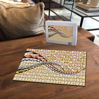 Aloha Vintage Palaka Floral Hawaiian Quilt Puzzle Melemele Motif - Polynesian Pride