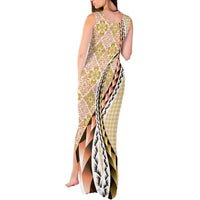 Aloha Vintage Palaka Floral Hawaiian Quilt Tank Maxi Dress Melemele Motif - Polynesian Pride