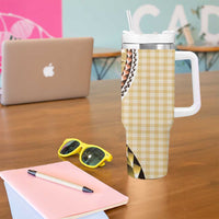 Aloha Vintage Palaka Floral Hawaiian Quilt Tumbler With Handle Melemele Motif - Polynesian Pride