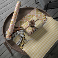 Aloha Vintage Palaka Floral Hawaiian Quilt Wrapping Paper Melemele Motif - Polynesian Pride