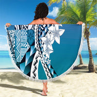 Aloha Vintage Plumeria Hawaiian Tapa Pattern Beach Blanket Blue Hawaiian Tapa Pattern LT9 - Polynesian Pride