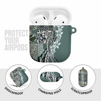 Aloha Vintage Plumeria Hawaiian Tapa Pattern AirPods Case Dark Turquoise Hawaiian Tapa Pattern LT9 - Polynesian Pride