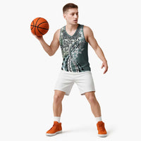 Aloha Vintage Plumeria Hawaiian Tapa Pattern Basketball Jersey Dark Turquoise Hawaiian Tapa Pattern LT9 - Polynesian Pride