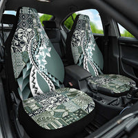 Aloha Vintage Plumeria Hawaiian Tapa Pattern Car Seat Cover Dark Turquoise Hawaiian Tapa Pattern - Polynesian Pride