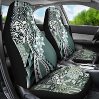 Aloha Vintage Plumeria Hawaiian Tapa Pattern Car Seat Cover Dark Turquoise Hawaiian Tapa Pattern - Polynesian Pride