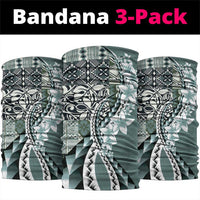 Aloha Vintage Plumeria Hawaiian Tapa Pattern Neck Gaiter Dark Turquoise Hawaiian Tapa Pattern - Polynesian Pride