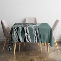 Aloha Vintage Plumeria Hawaiian Tapa Pattern Tablecloth Dark Turquoise Hawaiian Tapa Pattern LT9 - Polynesian Pride