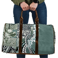Aloha Vintage Plumeria Hawaiian Tapa Pattern Travel Bag Dark Turquoise Hawaiian Tapa Pattern - Polynesian Pride