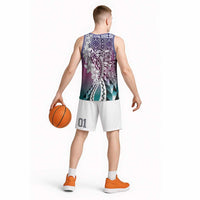 Aloha Vintage Plumeria Hawaiian Tapa Pattern Basketball Jersey Gradient Hawaiian Tapa Pattern LT9 - Polynesian Pride