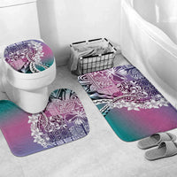 Aloha Vintage Plumeria Hawaiian Tapa Pattern Bathroom Set Gradient Hawaiian Tapa Pattern - Polynesian Pride