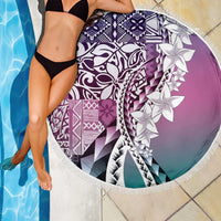 Aloha Vintage Plumeria Hawaiian Tapa Pattern Beach Blanket Gradient Hawaiian Tapa Pattern LT9 - Polynesian Pride