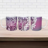 Aloha Vintage Plumeria Hawaiian Tapa Pattern Ceramic Mug Gradient Hawaiian Tapa Pattern LT9 - Polynesian Pride