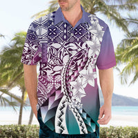 Aloha Vintage Plumeria Hawaiian Tapa Pattern Hawaiian Shirt Gradient Hawaiian Tapa Pattern - Polynesian Pride