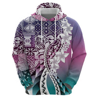 Aloha Vintage Plumeria Hawaiian Tapa Pattern Hoodie Gradient Hawaiian Tapa Pattern - Polynesian Pride