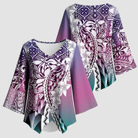 Aloha Vintage Plumeria Hawaiian Tapa Pattern Kimono Sleeve Blouse Gradient Hawaiian Tapa Pattern LT9 - Polynesian Pride