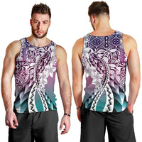 Aloha Vintage Plumeria Hawaiian Tapa Pattern Men Tank Top Gradient Hawaiian Tapa Pattern - Polynesian Pride