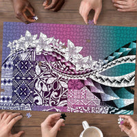 Aloha Vintage Plumeria Hawaiian Tapa Pattern Puzzle Gradient Hawaiian Tapa Pattern LT9 - Polynesian Pride